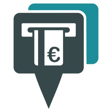 Euro Atm İşaretçileri Düz Vektör Simgesi