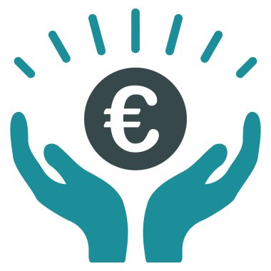 Euro refah düz vektör simgesi