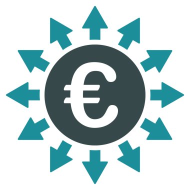 Euro ödemeleri düz vektör simgesi