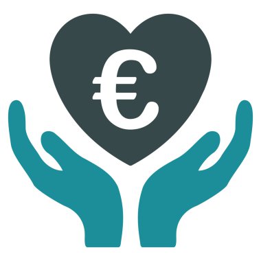 Euro bakım el düz vektör simgesi