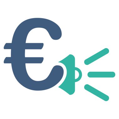 Euro Reklamlar Megafon Düz Vektör Simgesi