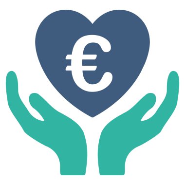 Euro bakım el düz vektör simgesi