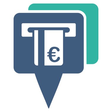 Euro Atm İşaretçileri Düz Vektör Simgesi
