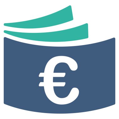 Euro çek defteri düz vektör simgesi