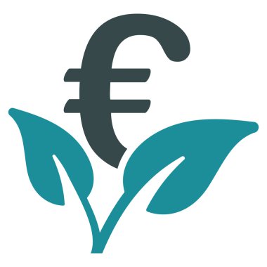 Euro başlangıç Filiz düz vektör simgesi