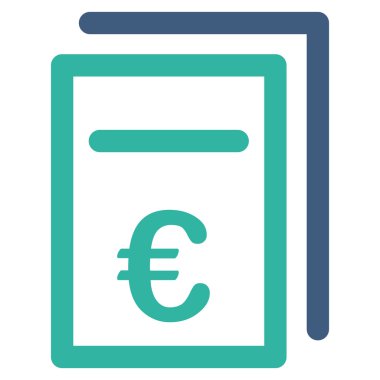 Belgeler düz vektör simgesi fiyatlandırma euro