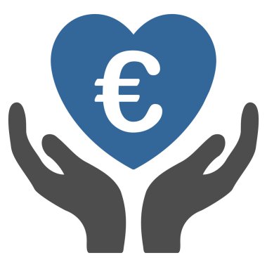 Euro bakım el düz vektör simgesi