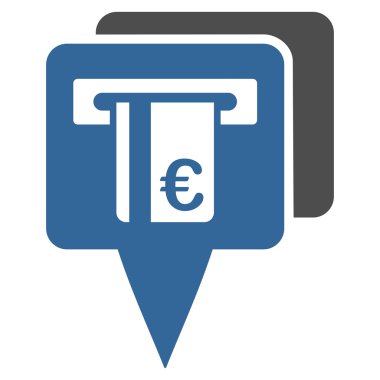 Euro Atm İşaretçileri Düz Vektör Simgesi
