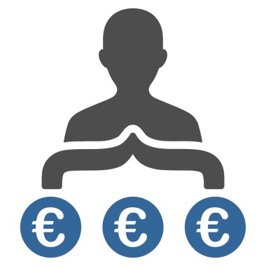 Euro kapitalist düz vektör simgesi