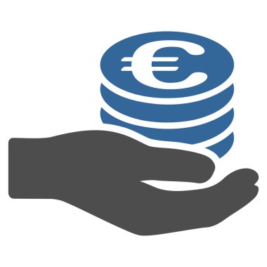 Euro maaş düz vektör simgesi