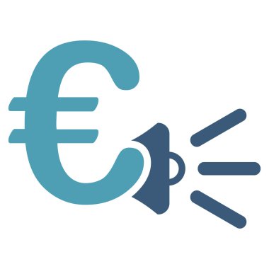 Euro Reklamlar Megafon Düz Vektör Simgesi