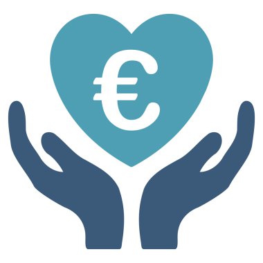 Euro bakım el düz vektör simgesi