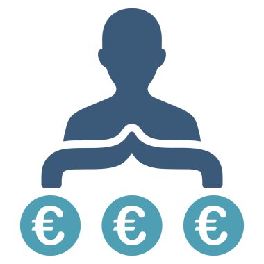 Euro kapitalist düz vektör simgesi