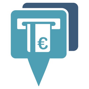 Euro Atm İşaretçileri Düz Vektör Simgesi