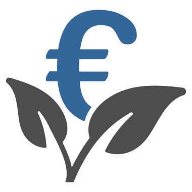 Euro başlangıç Filiz düz vektör simgesi