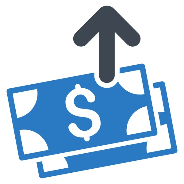 Verzenden van bankbiljetten Flat Vector Icon — Stockvector