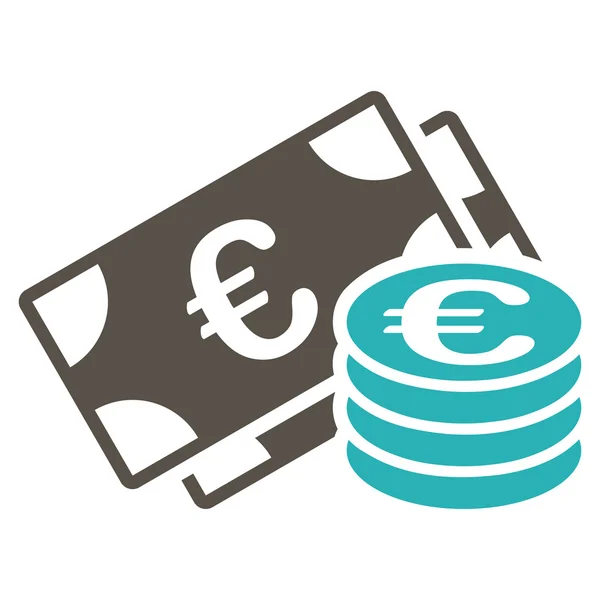 Euro dinheiro Flat Vector Ícone — Vetor de Stock