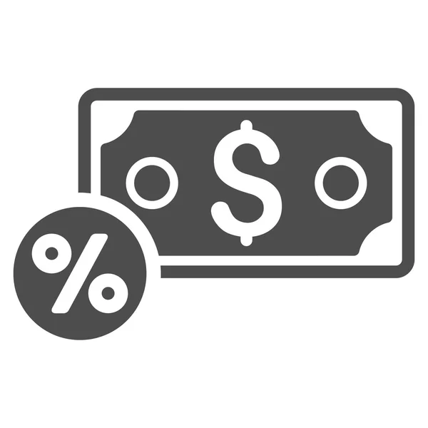 Banknote Percent Flat Vector Icon — Stock Vector