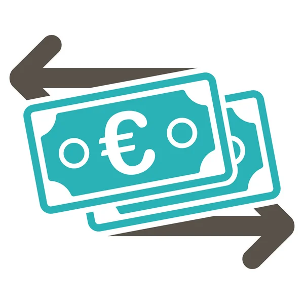 Euro Banknotes Change Flat Vector Icon — Stock Vector