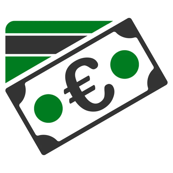 Euro Banknote and Credit Card Flat Vector Icon — Stock Vector