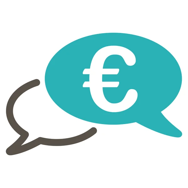 Euro Chat Flat Vector Icon — Stockvektor