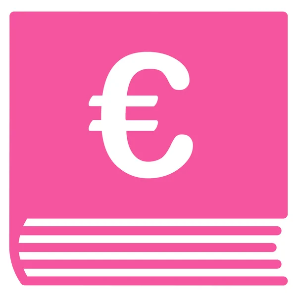 Plochá vektorová ikona knihy prodeje pro euro — Stockový vektor