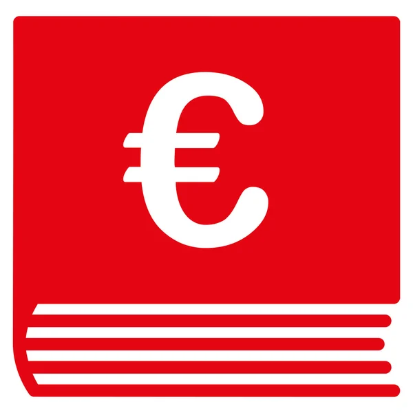 Euro bevételi számlakönyv Síkvektor ikon — Stock Vector