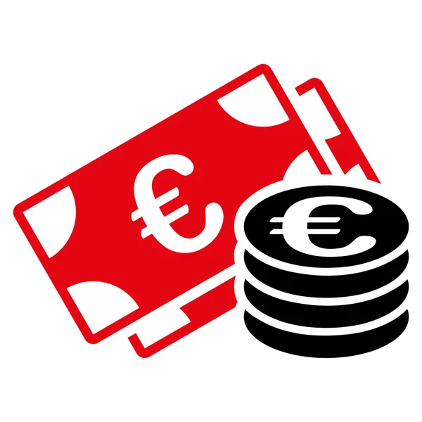 Euro dinheiro Flat Vector Ícone — Vetor de Stock