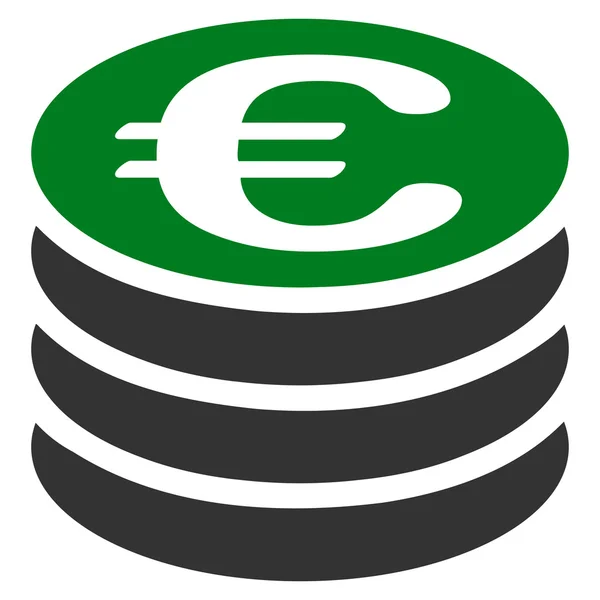 Euro mynt Stack platt vektor symbol — Stock vektor