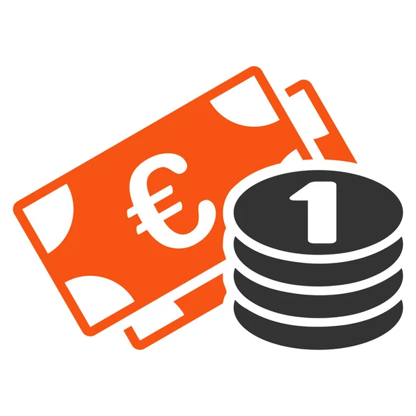Ευρώ μετρητά επίπεδη διάνυσμα εικονίδιο — Διανυσματικό Αρχείο