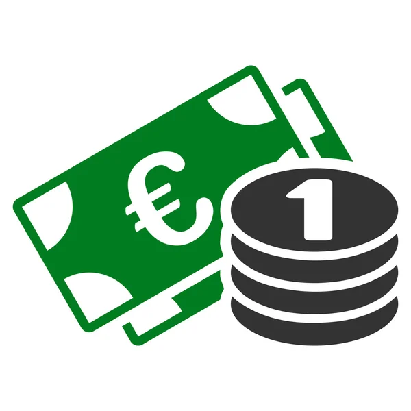 Euro készpénzt lapos Vector Icon — Stock Vector