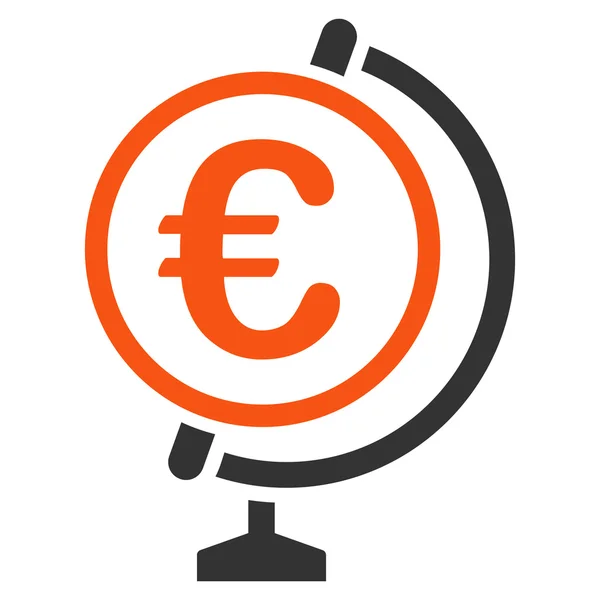 Euro Globe platte Vector Icon — Stockvector
