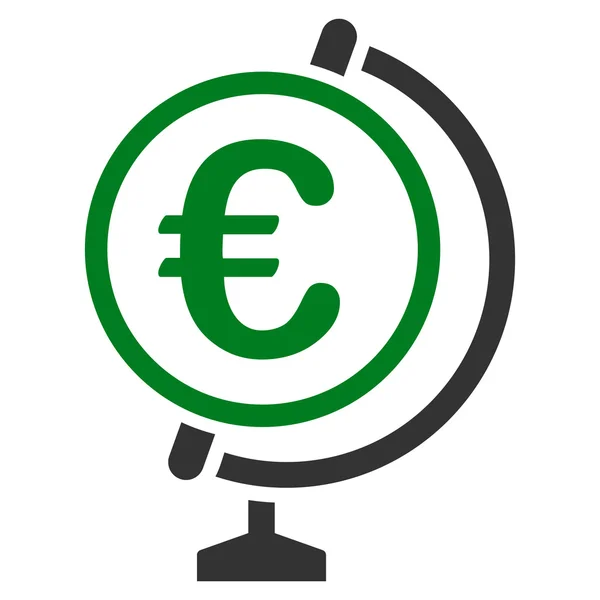 Euro Globe plano Vector icono — Vector de stock
