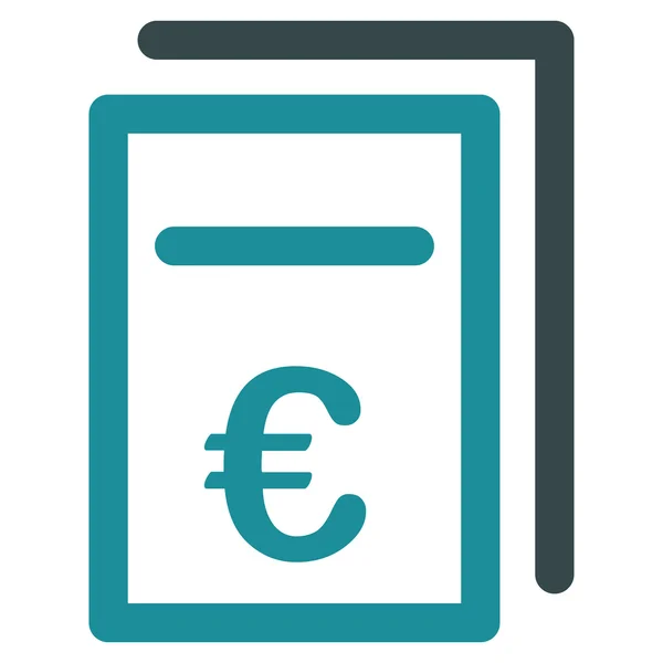 Euro, ceny dokumentów płaskie wektor ikona — Wektor stockowy