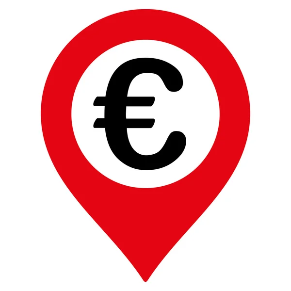 Euro Pushpin plano Vector icono — Archivo Imágenes Vectoriales