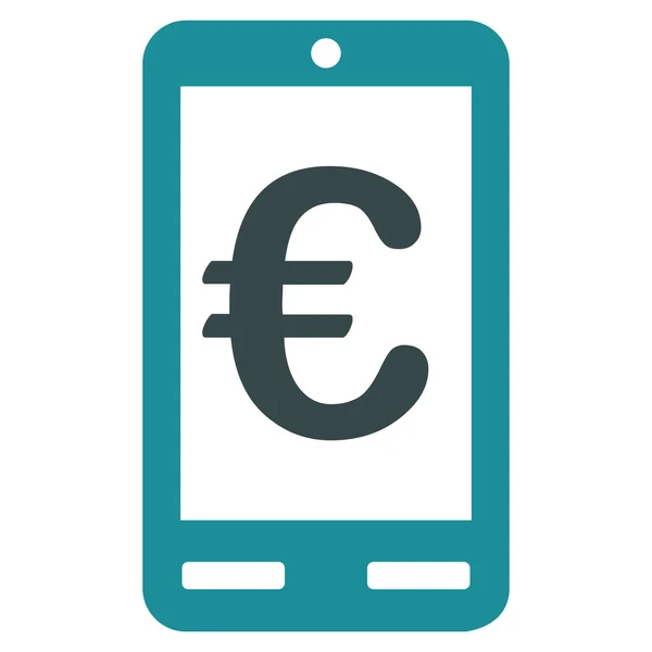 Euro Mobilní banka ploché vektorové ikony — Stockový vektor