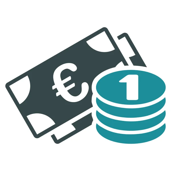 Euro készpénzt lapos Vector Icon — Stock Vector