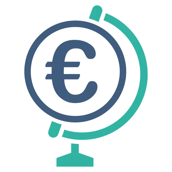 Euro Globe lapos Vector Icon — Stock Vector
