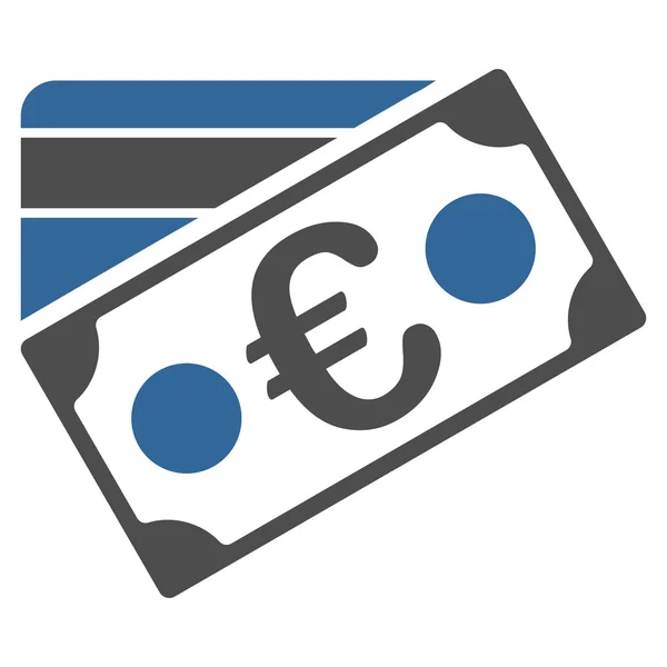 Euro Notas e Cartão de Crédito Flat Vector Icon —  Vetores de Stock