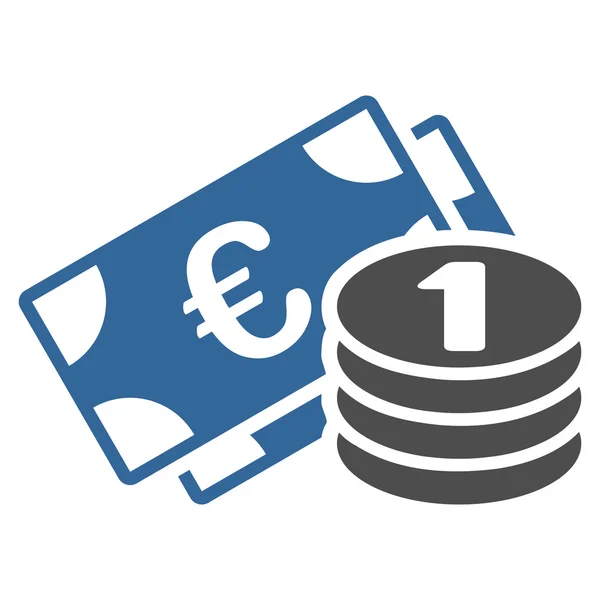 Euro Cash platta vektor symbol — Stock vektor