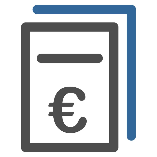 Euro prijzen documenten platte Vector Icon — Stockvector