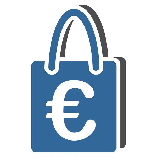 Euro Bolsa de compras plana Vector Icono — Archivo Imágenes Vectoriales