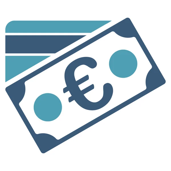 Euro bankbiljet en credit card plat vector icoon — Stockvector