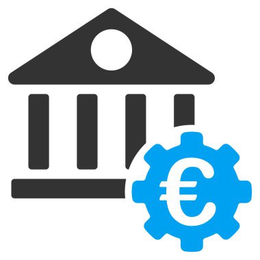 Euro banka Binası düz glif simge seçenekleri