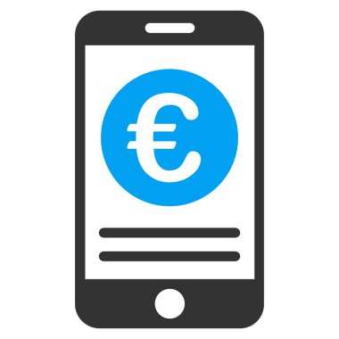 Düz glif simgesi bankacılık euro Smartphone