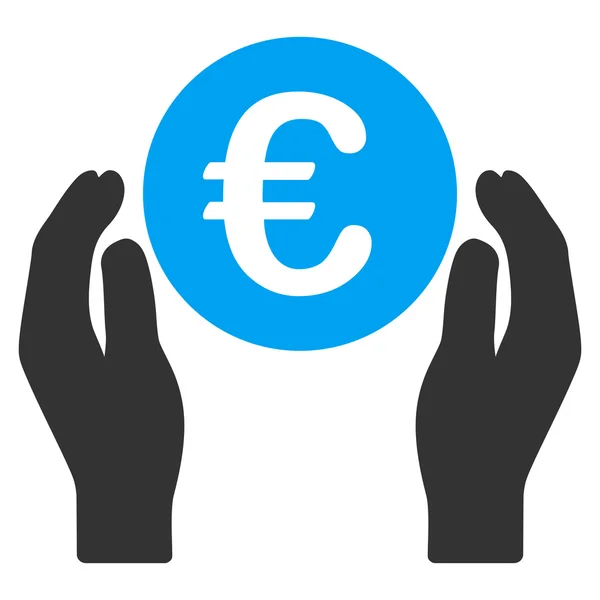 Euro zorg handen plat Glyph pictogram — Stockfoto