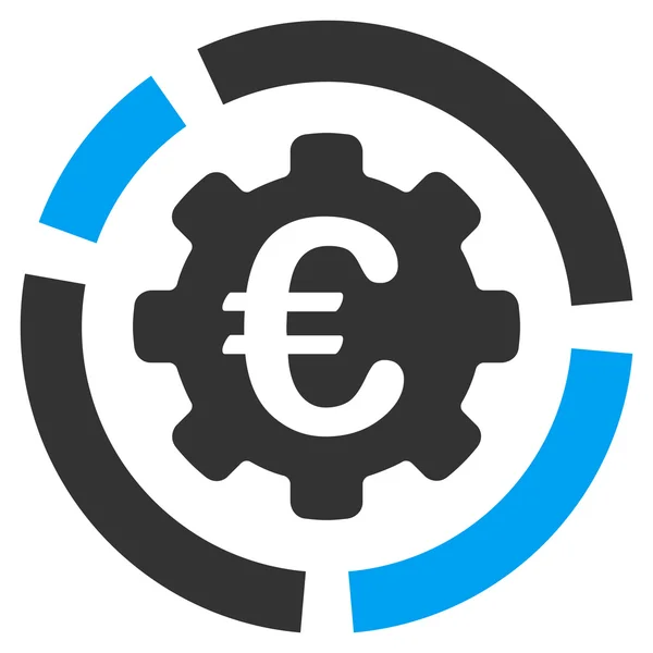 Euro Diagram Configuration Flat Glyph Icon — Stock Photo, Image