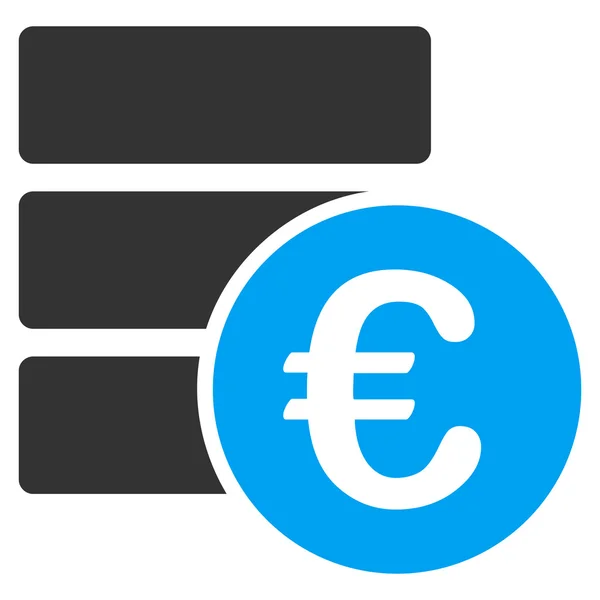 Euro adatbázis lapos karakterjel ikonra — Stock Fotó