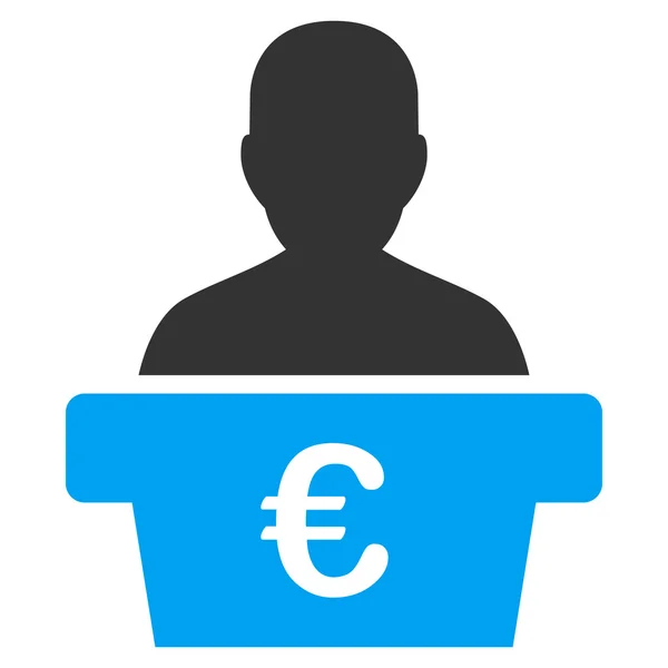 Icono de glifo plano político euro —  Fotos de Stock