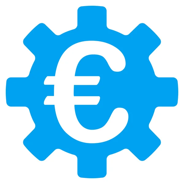 Euro Maquinaria engranaje Glifo plano icono —  Fotos de Stock